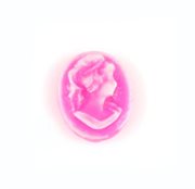 Resin Cabochon - Camée. Oval. Hot Pink. 10 mm